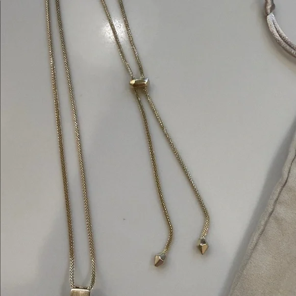 Kendra Scott Iridescent long Green Pendant Necklace with original bag - Picture 4 of 8